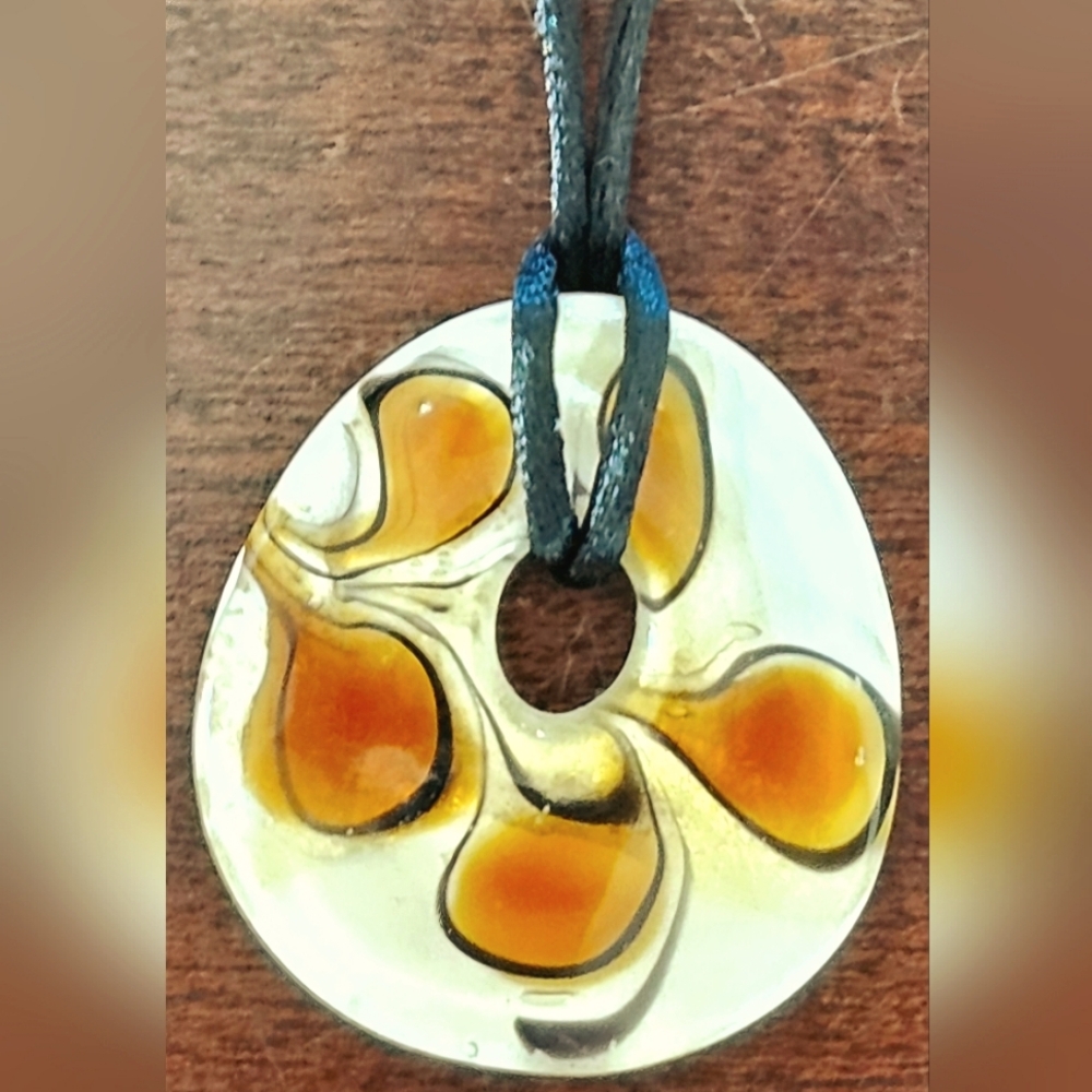 Murano glass pendant on cord from Venice